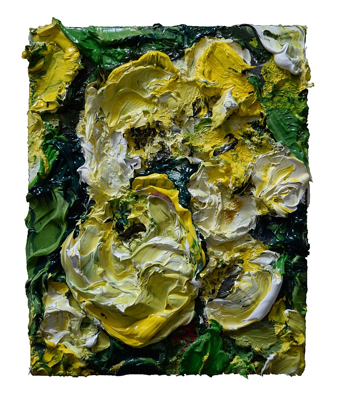 Golden Celebration van Riekus, olieverf op paneel, 17x22 cm, 2023